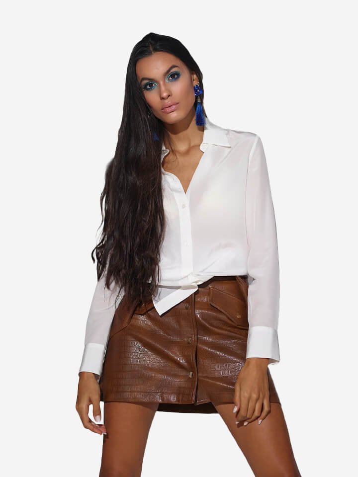 Silk long shirt -1