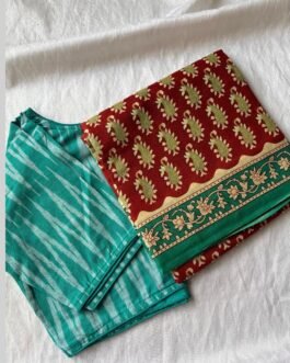 Cotton saree and blouse combo
