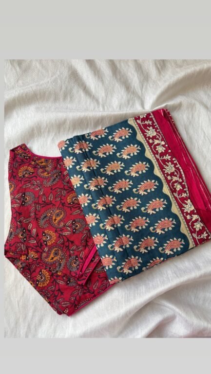 Cotton saree and blouse combo