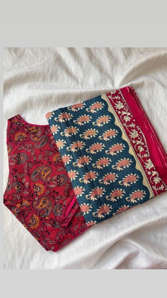 Cotton saree and blouse combo