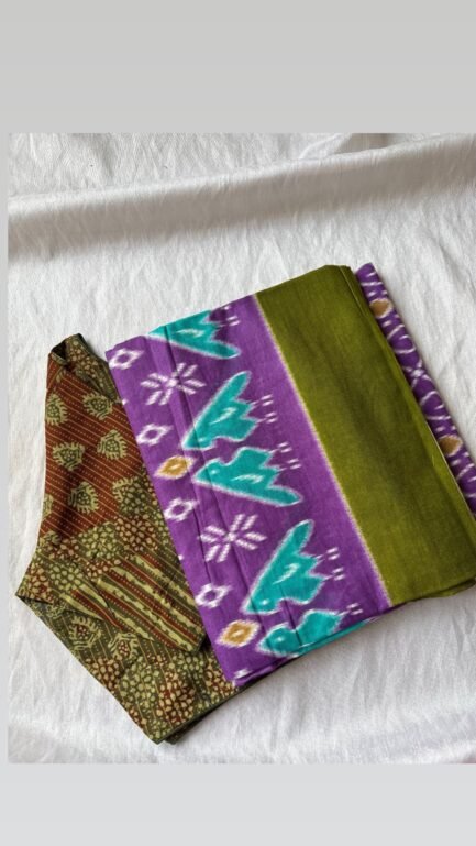 Cotton saree and blouse combo