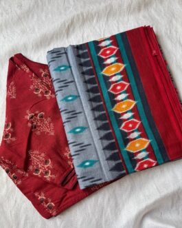 Cotton saree and blouse combo