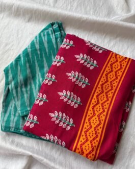 Cotton saree and blouse combo