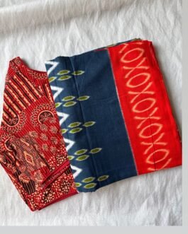 Cotton saree and blouse combo