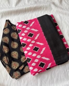 Cotton saree and blouse combo