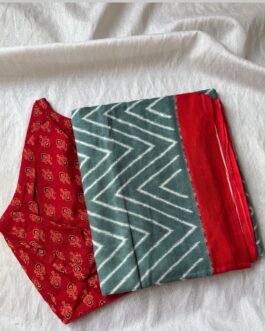 Cotton saree and blouse combo