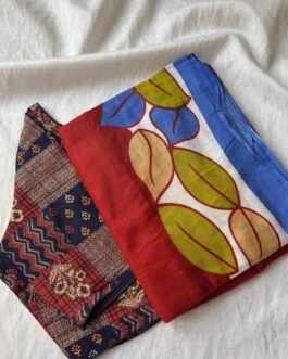 Cotton saree and blouse combo