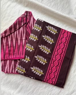 Cotton saree and blouse combo