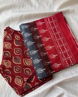 Cotton saree and blouse combo