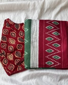 Cotton saree and blouse combo