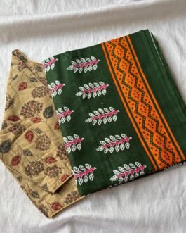 Cotton saree and blouse combo