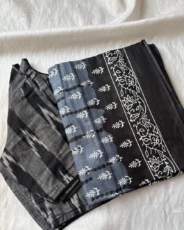 Cotton saree and blouse combo
