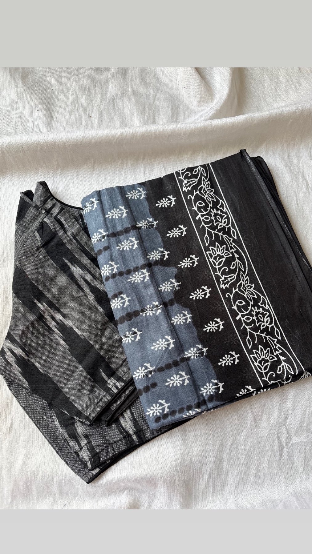Cotton saree and blouse combo