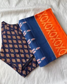 Cotton saree and blouse combo