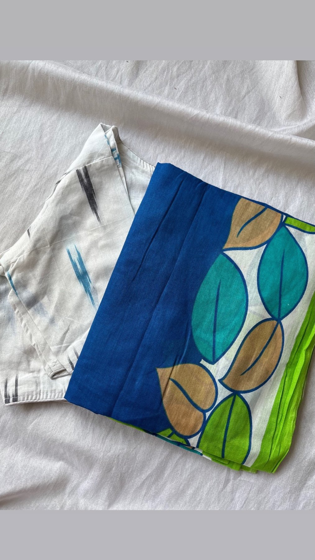 Cotton saree and blouse combo