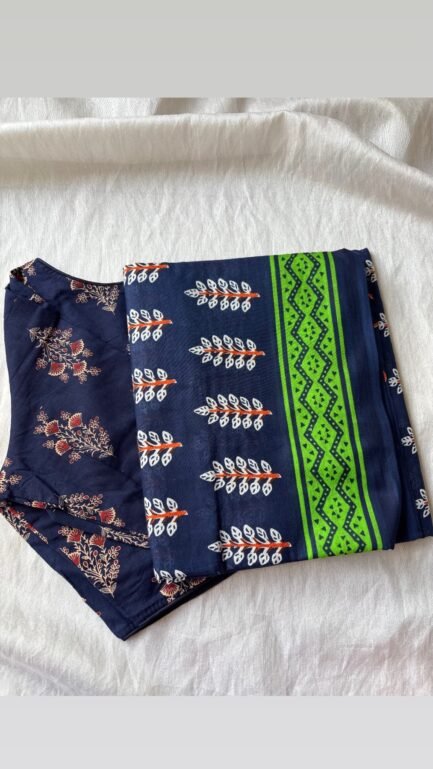 Cotton saree and blouse combo