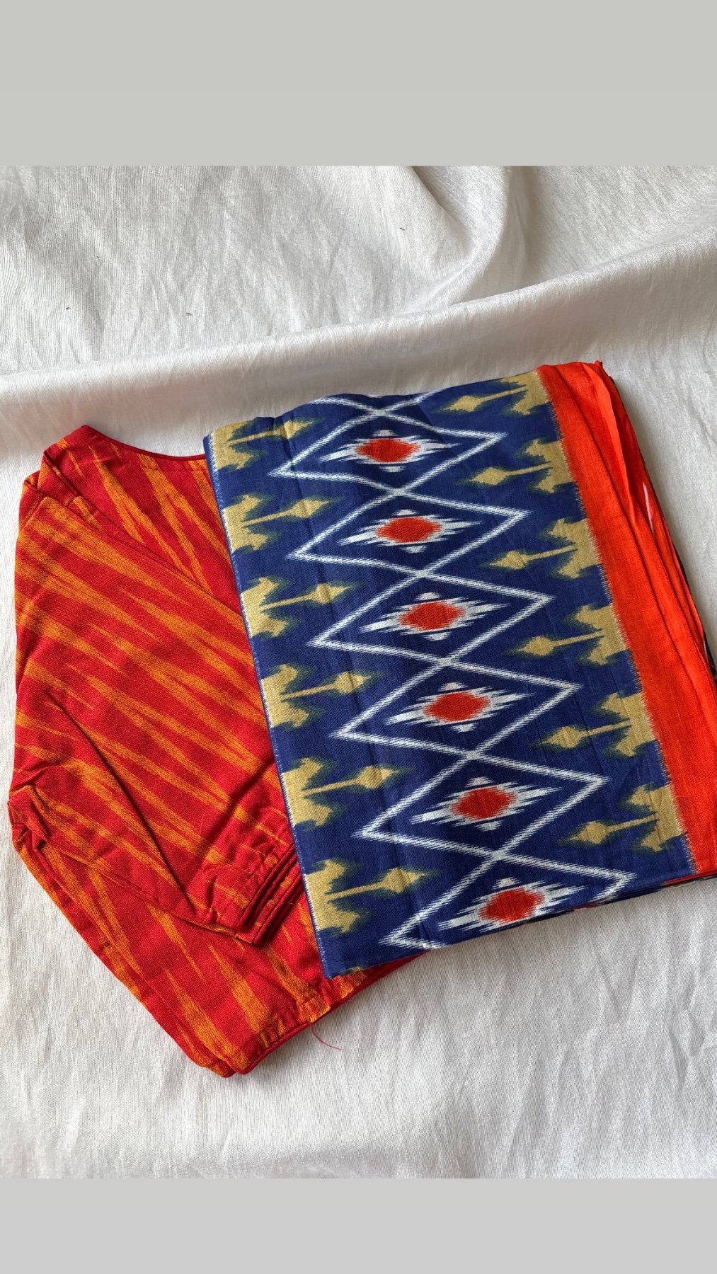 Cotton saree and blouse combo