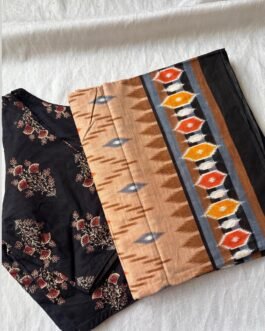 Cotton saree and blouse combo