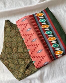 Cotton saree and blouse combo