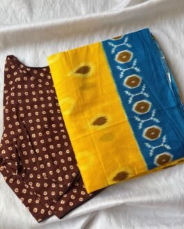 Cotton saree and blouse combo