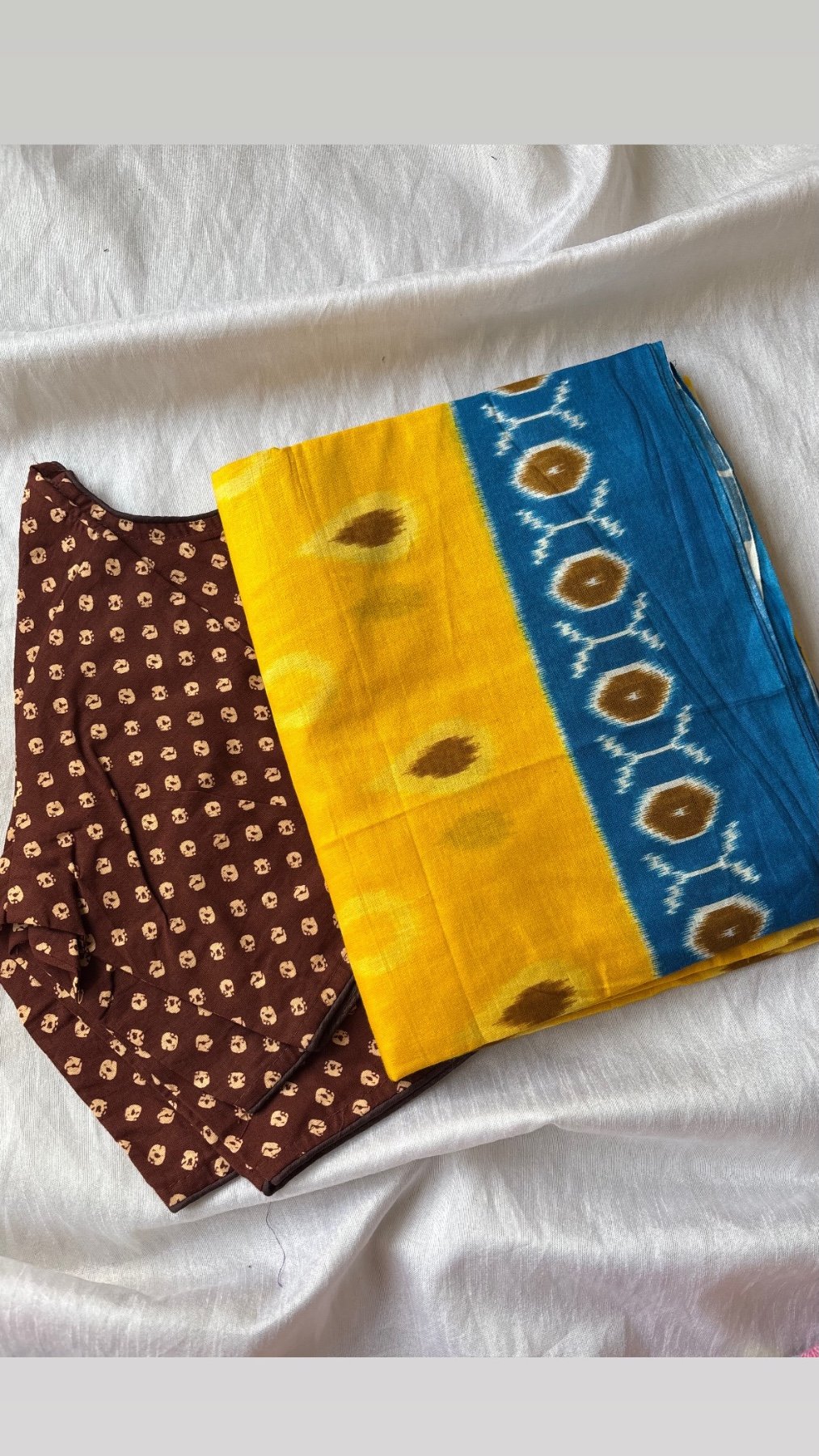 Cotton saree and blouse combo