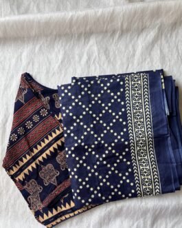 Cotton saree and blouse combo