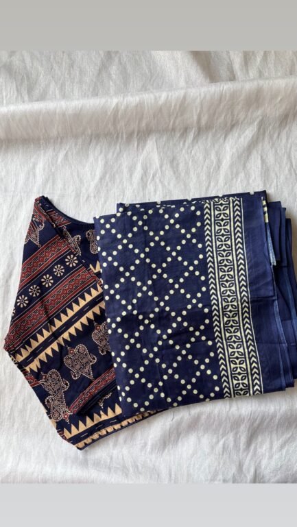 Cotton saree and blouse combo