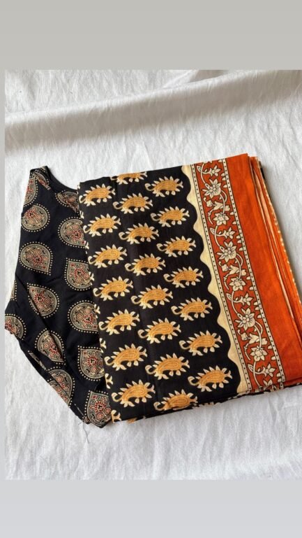 Cotton saree and blouse combo