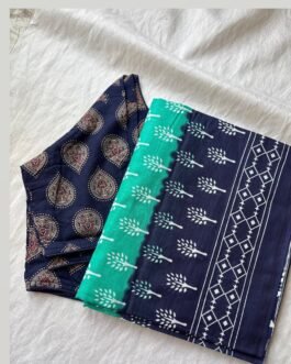 Cotton saree and blouse combo