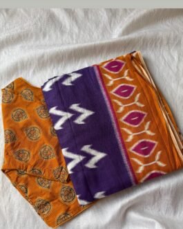 Cotton saree and blouse combo