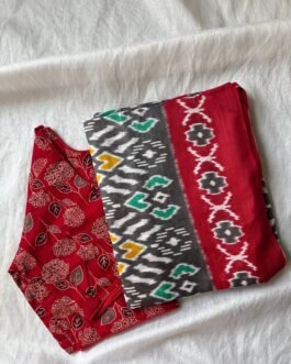 Cotton saree and blouse combo