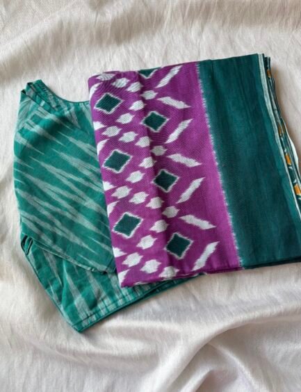 Cotton saree and blouse combo