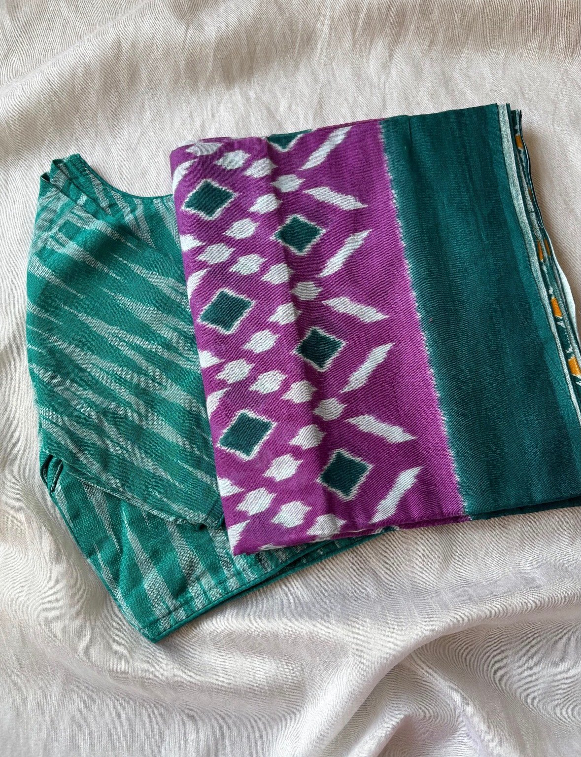 Cotton saree and blouse combo