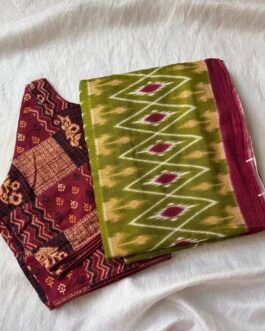 Cotton saree and blouse combo